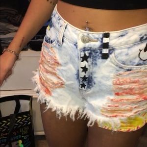 Custom painted jean shorts